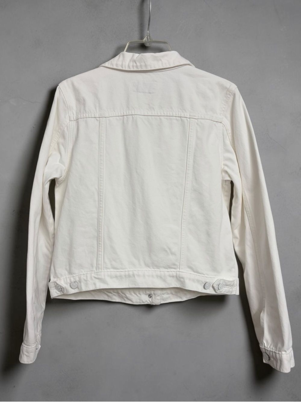 Kancan Delora Denim Jacket Women's Size L White Cotton Button Front Preppy Boho - Picture 9 of 16